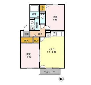 ラ・カージェ松浦【2階】の間取り