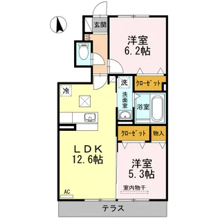 ライフステージ カトル B【1階】の間取り