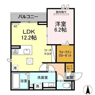 フューカスト【1階】の間取り