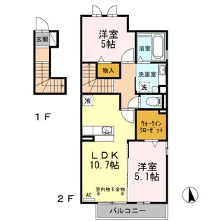 セジュール稲穂【201号室】の間取り