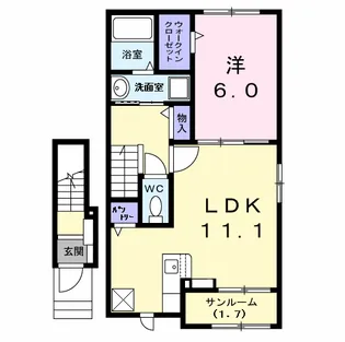 TWINS A(ツインズ)【2階】の間取り
