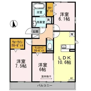 パストラル八田 A棟【2階】の間取り
