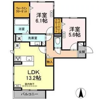 アン・ジュール中郷【2階】の間取り