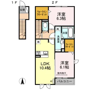 エクセル2【2階】の間取り