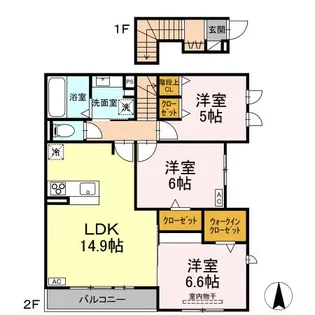 グリシーナ【2階】の間取り