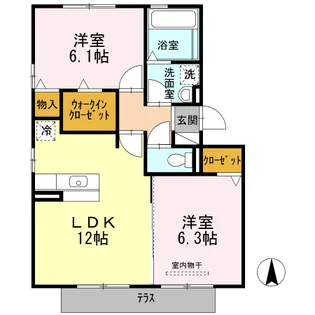 ハートフルタウン A棟【2階】の間取り