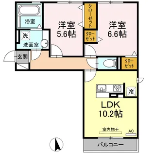 グランデ B棟【2階】の間取り