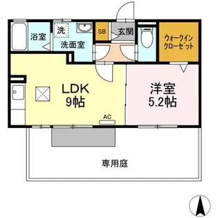 カーサ ベルデ【1階】の間取り