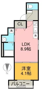 グランディール高畑【1階】の間取り