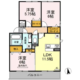 ハロウェル B棟【3階】の間取り