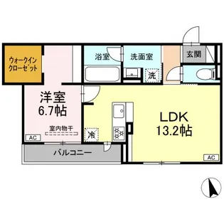 セレスティア長良 ウエスト【2階】の間取り