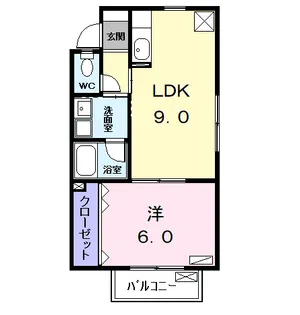 コーポ上流Ⅱ【1階】の間取り