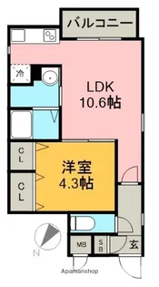 CHERIM烏森EAST【2階】の間取り