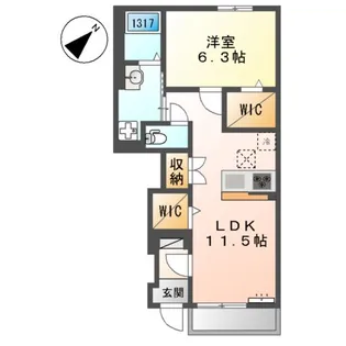 ラ・カシェット【108号室】の間取り