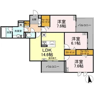 オリヴォ フラガンテ【3階】の間取り