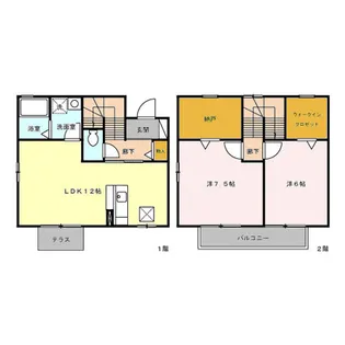 愛知県海部郡大治町大字鎌須賀字川畔【テラスハウス】の間取り