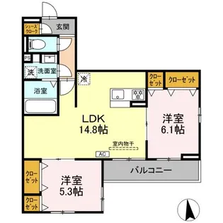メゾンセリーブ【3階】の間取り