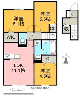 サンハイム八社【2階】の間取り