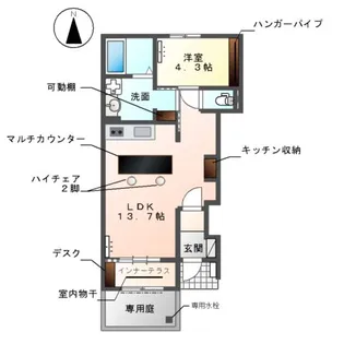 メゾン ボヌール【1階】の間取り
