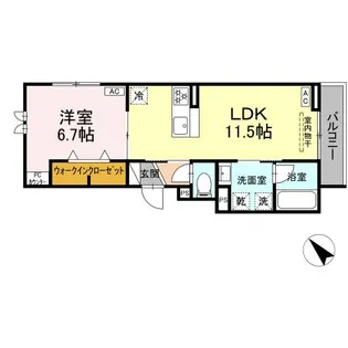 GRAND DーROOM大秋【2階】の間取り