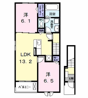 グランディールCー2【2階】の間取り