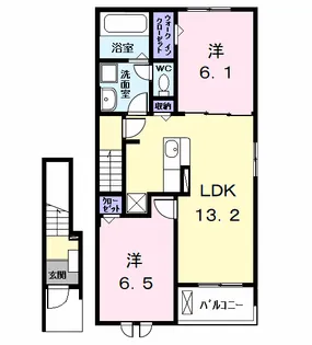 グランディールCー2【2階】の間取り