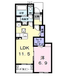 ヒカルサ名古屋港区大西Ⅰ【1階】の間取り