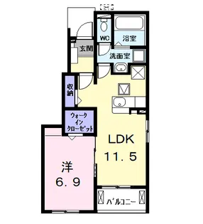 ヒカルサ名古屋港区大西Ⅰ【1階】の間取り