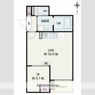 Jack shinagawa Ⅰ【1階】の間取り