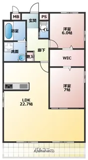 グランデ松蔭【402号室】の間取り
