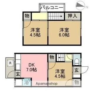 錦荘A棟【1階】の間取り