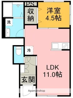 リーブルファイン江松Ⅱ【1階】の間取り