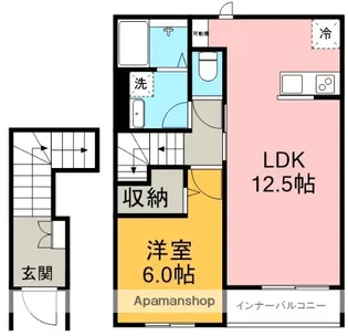 リーブルファイン江松Ⅱ【2階】の間取り