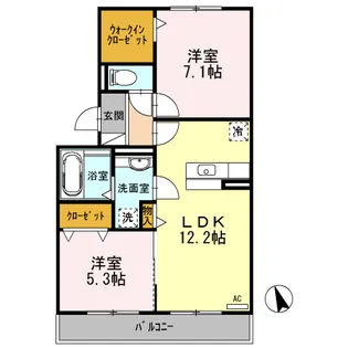 サン・ハニー小本本町 A棟【3階】の間取り