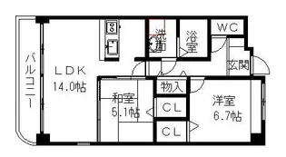 プレシャスコート【6階】の間取り