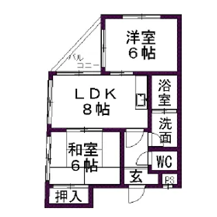 アベニュー中村【402号室】の間取り