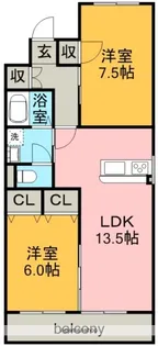 高杉ハイツ丹羽【4階】の間取り