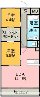 2LDKの間取り画像