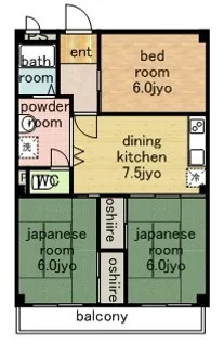 ハイム志ノ島【303号室】の間取り