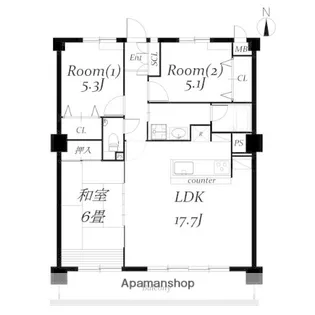 シャーウッド明徳公園.【3階】の間取り
