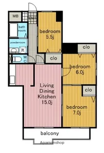 第二名昭 ビル【3階】の間取り