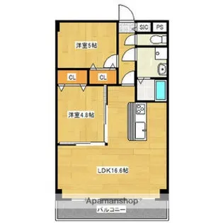 サンハイツ松井.【2階】の間取り