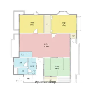 愛知県名古屋市名東区猪子石3丁目【マンション】の間取り