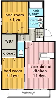 メゾン リグリア【2階】の間取り