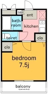 エストゥ ディオ【3階】の間取り