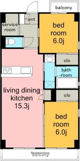 バンクーバー1104.【2階】の間取り