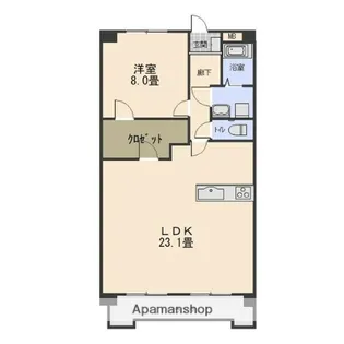 1LDKの間取り画像