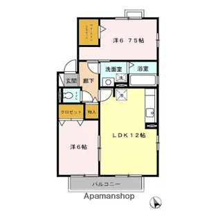 アプリエールガーデン.【2階】の間取り