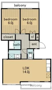 サンパークタウンよもぎ【2階】の間取り