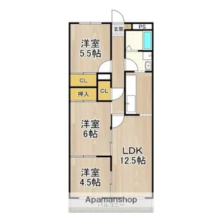 サンコートやしろが丘.【6階】の間取り